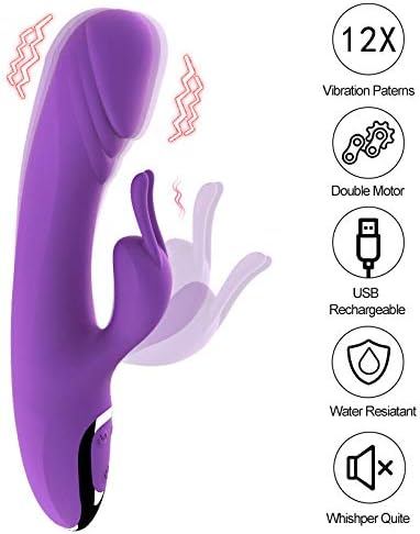 Kissplay 12 Speeds Personal Handheld Rabbit Vibrantors Toys for Women Multi-Speed Waterproof Rechargeable,Purple