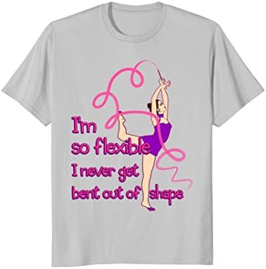 Mens Rhythmic Gymnastics T-Shirt Funny Gifts - I'm So Flexible Medium Silver