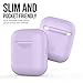 KeyBudz AirPods 2 & 1 Case [Front LED Visible] Protective Silicone Cover and Skin Compatible with Apple AirPods (Without Carabiner, Lavender)