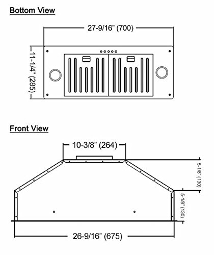 KOBE INX2730SQB-700-2 Brillia 30-inch Built-in/ Insert Range Hood, 3-Speed, 750 CFM, LED Lights, Baffle Filters - Thumbnail 4