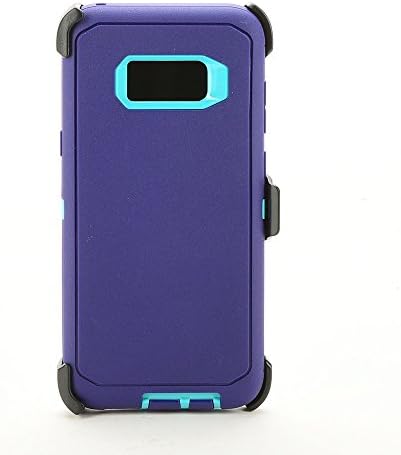 Galaxy S8 PLUS Case, 3-Layer Protection Military Grade Rugged Shockproof Defender Case for Samsung Galaxy S8+ Models (With Belt Clip Holster) (Purple/Teal)