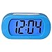 Lomanda Digital Alarm clock, Easy to Set Kids Alarm Clock Battery Operated Large LED Display Clock Silicone Cover with Backlight Snooze Bedrooms Great for Kids Boys Girls (Blue)