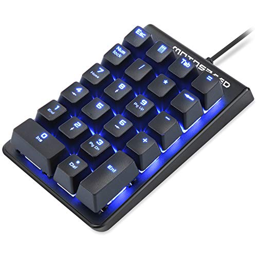 MOTOSPEED Mechanical Numeric Keypad Red Switch Wired 22 Keys Mini Numpad Portable Keypad Backlight Gaming Keypad Extended Layout for Cashier
