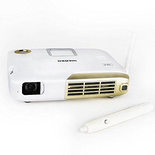 Projector Full 3D 4K Decoding Built-in Interactive Portable Projector 15000mah Battery 2500 Lumens for School Education Classroom Office