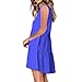 Lutos Women’s Casual Plain Flounce V-Neck Tank Tops Daily Sleeveless Dress Bluethumb 1