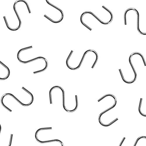 Photo 1 of 1" S-Shaped Silver Wire Hook Connectors Chain Hardware for Hanging Products or Items, Fishing Lure, Net Equipment, Key Ring Assembly (95 Pack)