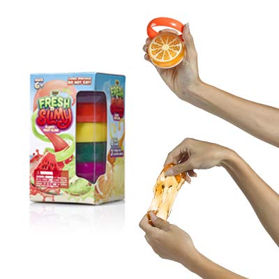 YoYa Toys Fresh ‘N Slimy Fluffy Fruit Slime [6-Pack] | Kiwi, Lemon, Orange, Watermelon, Dragon Fruit & Passion Fruit Sludge Slimes 3 Straws to Make Bubbles | Great Kids & Adults - Thumbnail 2