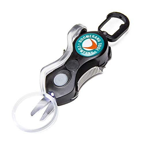 Boomerang Tool Company Cheater SNIP Fishing Line Cutter with U/V LED Light, Magnifying Glass and Stainless Steel Blades That Cut Braid Clean and Smooth Everytime! (Black) - Thumbnail 5