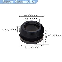 Fielect Rubber Grommet 50Pcs 8mm Inner Dia Oil