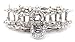 NEW Fancy Blue Austrian Crystal Hair Claw Clip Clamp Wedding Ribbon Bow Metal 4 color (silver)
