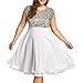 Panfinggin Womens Sequin Dress Plus Size Sexy Party Cocktail Formal Prom Round Neck Summer Sleeveless Dresses, XL-XXXXXL
