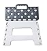 ORGALIF Heavy Duty Folding Step Stool with Anti Slip Dots and Strong Support Stepping Ladder for Kids and Adults (White-Gray)