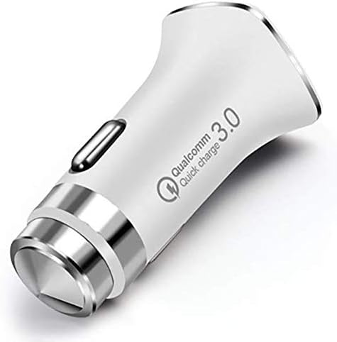 Dual Port USB Car Charger, Car Safety Hammer, for Fast Charging of Mobile Phone, Drinking Alcohol Tester, Car Cigarette Lighter,White