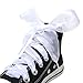 Shoe Laces, Soft Casual Women Girl Child Flat Satin Ribbon Shoelaces 4cm Wide Sneaker Shoestrings for Canvas Sneaker Athletic, White