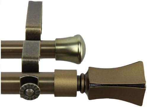 Rod Desyne Fort Double Curtain Rod, 66 by 120-Inch, Antique Brass