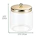 mDesign Modern Glass Bathroom Vanity Storage Organizer Canisters Jars for Cotton Balls, Swabs, Makeup Sponges, Bath Salts, Hair Ties, Jewelry - 2 Pack - Clear/Gold Brass