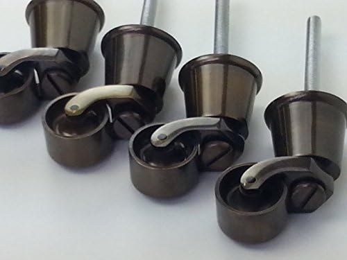 KNIGHTSBRANBNU2U 4X Antique Castor Socket, Wheel &amp; 200Mm Bolt For Furniture Beds, Sofas Chairs Stools Etc