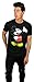 Disney Mickey Mouse Classic Distressed Graphic T-shirt (Large, Black)