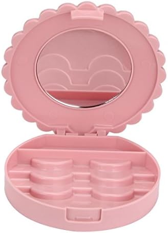 Storage Box,Toponly False Eyelash Storage Box Makeup Cosmetic Mirror Case Organizer (Cute Pink)