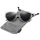 SojoS Women's Double Wire Double Rimmed UV400 Cat Eye Sunglasses SJ1046 SJ1047