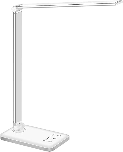 lampara escritorio led flexo de escritorio cuidado ocular puerto usb 5 modos 10 niveles de brillo temporizador de 30 60min funcion de memoria