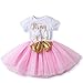 Girl Newborn It's My 1st/2nd Birthday Shinny Printed Tutu Princess Dress Outfit Set Pink (1 Years)
