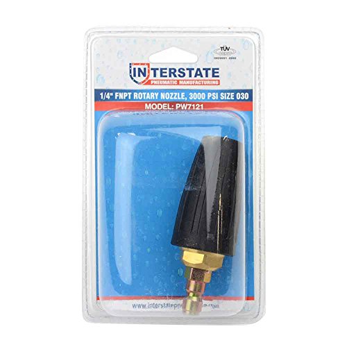 Interstate Pneumatics PW7121 Pressure Washer Rotary Nozzle, 1/4 inch FNPT, 3000 PSI
