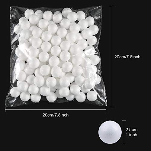 image for Pllieay 150 Pieces 2.5cm (1inch) Craft Foam Balls Styrofoam Balls for 