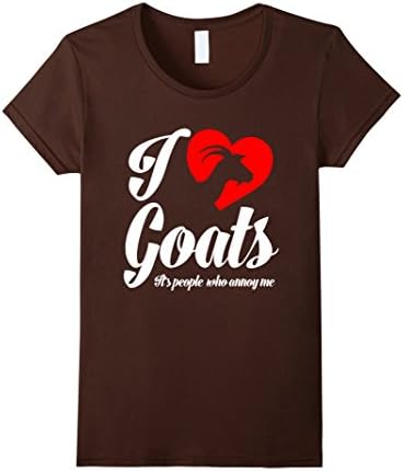 Women's I Love Goats It's People Who Annoy Me T Shirt Medium Brown