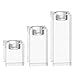 Le Sens Amazing Home Candle Holders Set of 3, 2.3/3.9/5.5 inches Elegant Heavy Crystal Cuboid Tealight Holder Clear Square Glass Candle Holder Centerpiece and Home Decoration