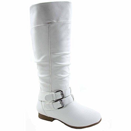 Coco-20 Women's Fashion Round Toe Low Heel Knee High Zipper Riding Boot Shoes