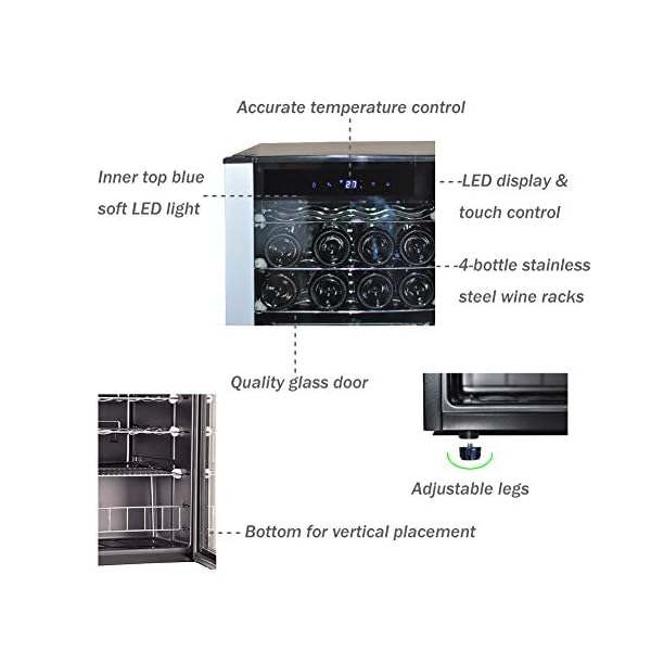 Smad-19-Bottle-Freestanding-Wine-Cooler-with-LED-Display-Glass-Door-Adjustable-Shelves-Quiet-for-Bars-Home-Kitchen-Hotels-Black
