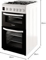 Hotpoint HD5G00CCWUK 50cm Gas Cooker Double Cavity White view 11
