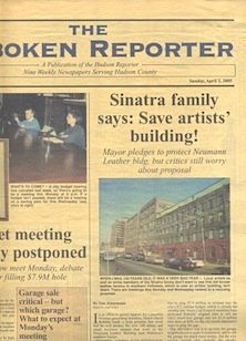 Hoboken Reporter local newspaper (April 3, 2005) - FRANK SINATRA-related cover story