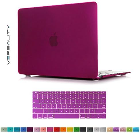 Versality Perfect Fit Hard Case Cover for The NEW MacBook 12" (Model: A1534 ) and Matching Keyboard Cover in Plum Matte