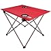 Outrav Portable Picnic and Camping Table – Collapsible Accordion Aluminum Frame, Washable Cloth Table Top with Two Cup Holders - Drawstring Carrying Case – Ultra Lightweight