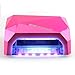 Yaoshun Nail Dryer UV Lamp/ Light For Acrylic, Gelish Curing,UV / LED Lamps for UV / LED Gel Upgraded(24 W LED Lamp + 12 W of CCFL Lamps)-Pink