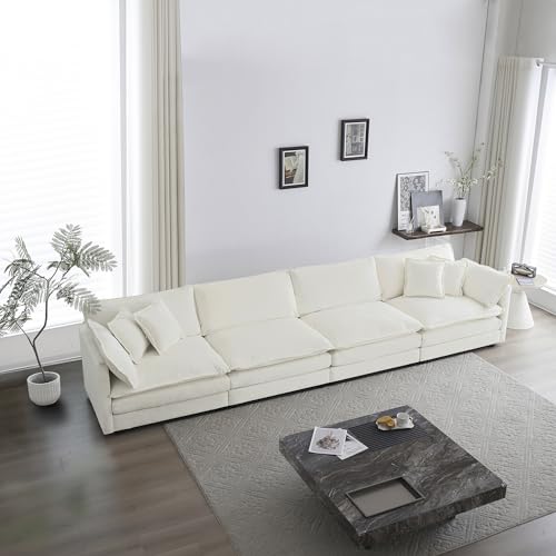 ERYE 146.5" Oversized Modular Sectional Cushion Modern Deep Seat Sleeper Sofa &…