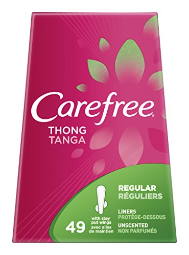Carefree Thong Pantiliners-Unscented-49 ct (Pack of 5)