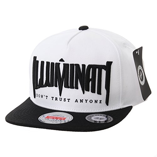 WITHMOONS Snapback Hat Illuminati Embroidery Hip Hop Baseball Cap AL2389 (White)