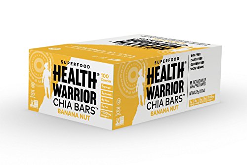 Health Warrior Chia Bars, Banana Nut, Gluten Free, Vegan, 25g bars, 15 Count