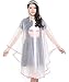 Women Fashion EVA Hiking Raincoat Travel Rain Cape Poncho (Transparent-pink)