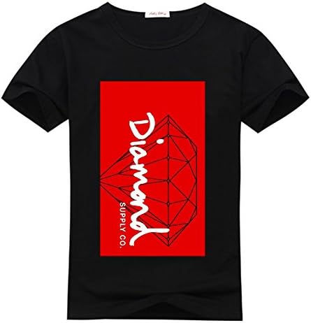 Skullflowers Mens T-Shirt Diamond Supply Co-red Large Black