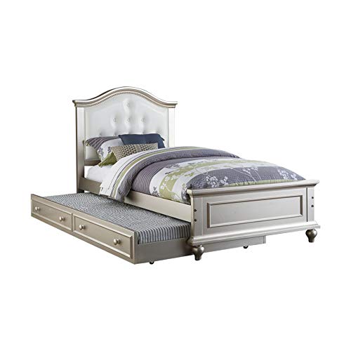 Best White Twin Bed Frame With Fancy Headboard