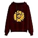 Girls’ Hoodie, Misaky Pullover Sweatshirt Casual Sunflower Print Long Sleeve Drawstring Hooded Blousethumb 2
