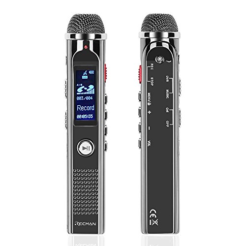 TNP Digital Voice Recorder - Portable Audio Recorder 8GB Dictaphone MP3 Player Rechargeable with USB Port, Voice Activated, Noise Reduction Microphones for Recording Lecture, Interview and Meeting