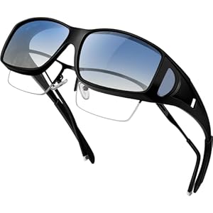 [KANASTAL] オーバーサングラス メガネの上から掛けられる 眼鏡の上から 偏光 UV400保護 紫外線カット