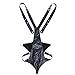 YiZYiF Men's Faux Leather Harness Straps Bodysuit Clubwear Thong With Buckled Pouch