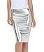 Sakkas Women's Shiny Metallic Liquid High Waist Pencil Skirt