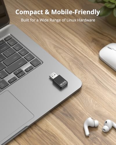 BrosTrend AX900 Mini USB WiFi 6 Linux, Adaptador WiFi USB Linux para PC y Raspberry Pi 2+, Wi-Fi Dongle para Ubuntu, Debian, Mint, Zorin, Windows 7/10/11 etc. Doble Banda 5GHz 600Mbps y 2.4GHz 286Mbps